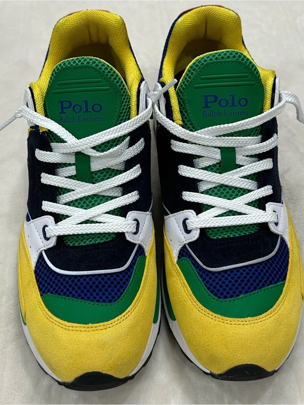 Polo by Ralph Lauren Men's Navy, Green and Yellow Athletic Sneakers